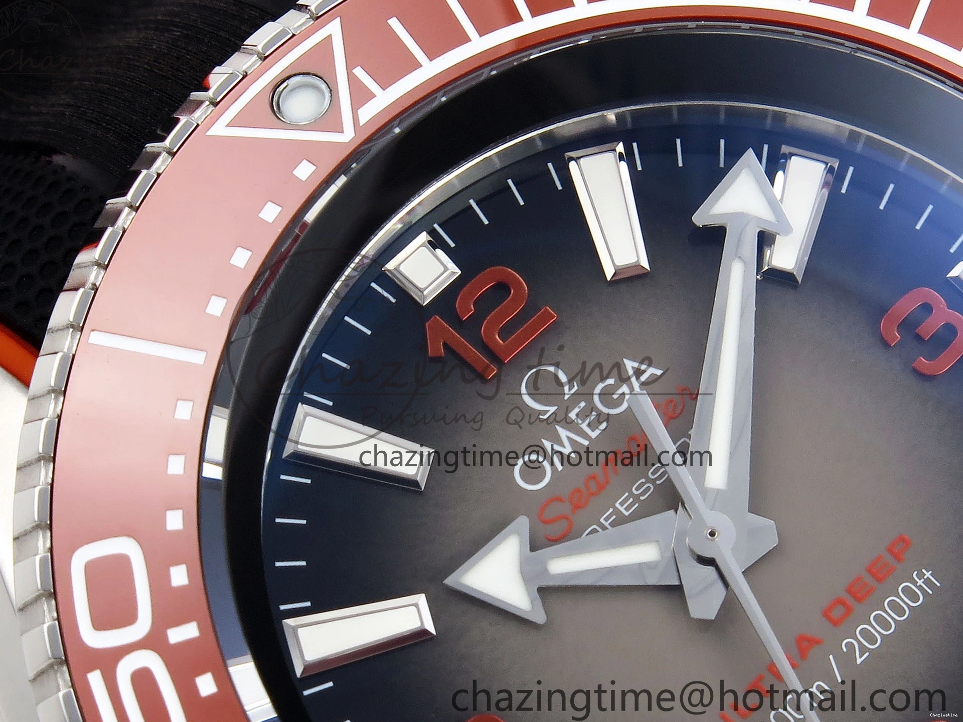 0126 Premium SEAMASTER PLANET OCEAN 6000M ULTRA DEEP 45.5MM SS TF 1:1 BEST EDITION GRAY DIAL ORANGE BEZEL ON RUBBER STRAP A 7761